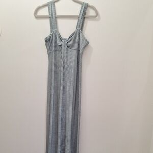 Max Studio Navy and White Striped Dress Size M